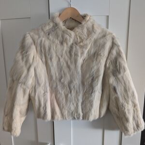 Vintage Cream Rabbit Fur Jacket